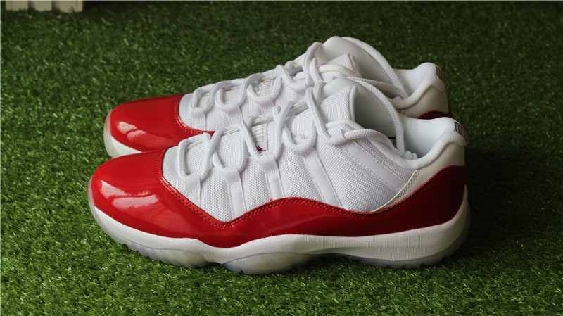 Authentic Air Jordan 11 Low White Varsity Red Cherry